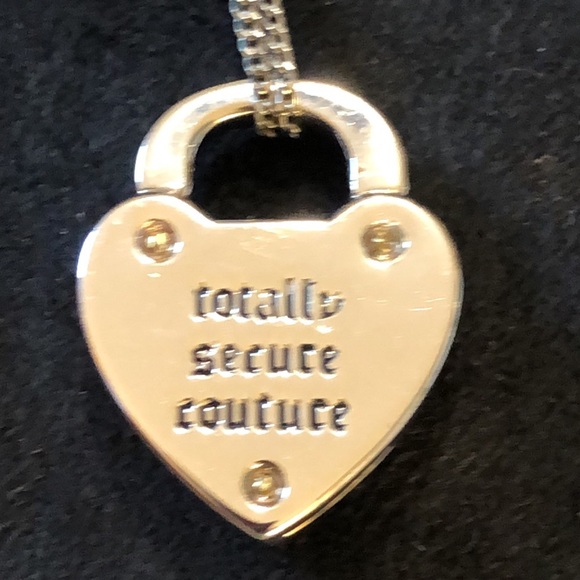 VINTAGE 2000 JUICY COUTURE SILVER HEART KEY PADLOCK PENDANT NECKLACE . - Picture 4 of 10